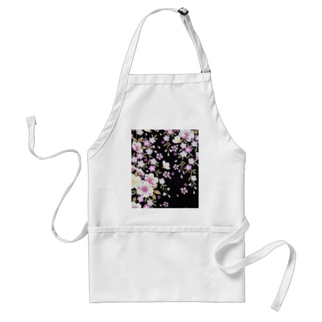 Tablier Fleurs roses tombantes en cascade (Devant)