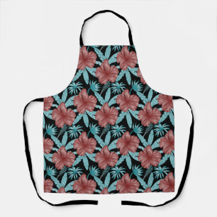 Tablier Fleurs rouges tropicales sans coutures motif et fe