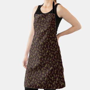 Tablier Fleurs sauvages floraux jetés sur Brown de chocola