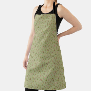 Tablier Fleurs sauvages floraux jetés sur Pistachio Green