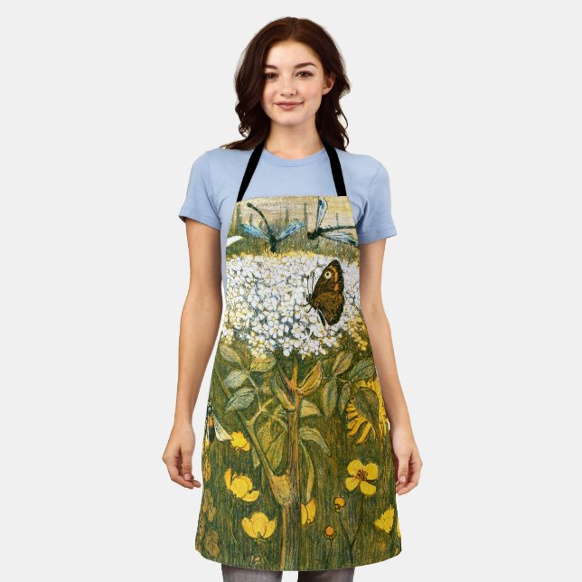 Tablier Fleurs sauvages néerlandais Art Nouveau Meadow, Pa (Porté)