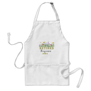 Tablier Fleurs sauvages personnalisées pour la retraite, f