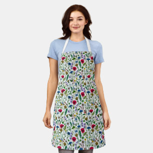 Tablier Fleurs sauvages sur blanc cassé