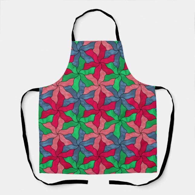 Tablier Fleurs Tessellées De Verre Tiré (Recto)