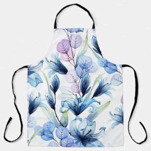 Tablier Fleurs transparentes, aquarelle transparente motif