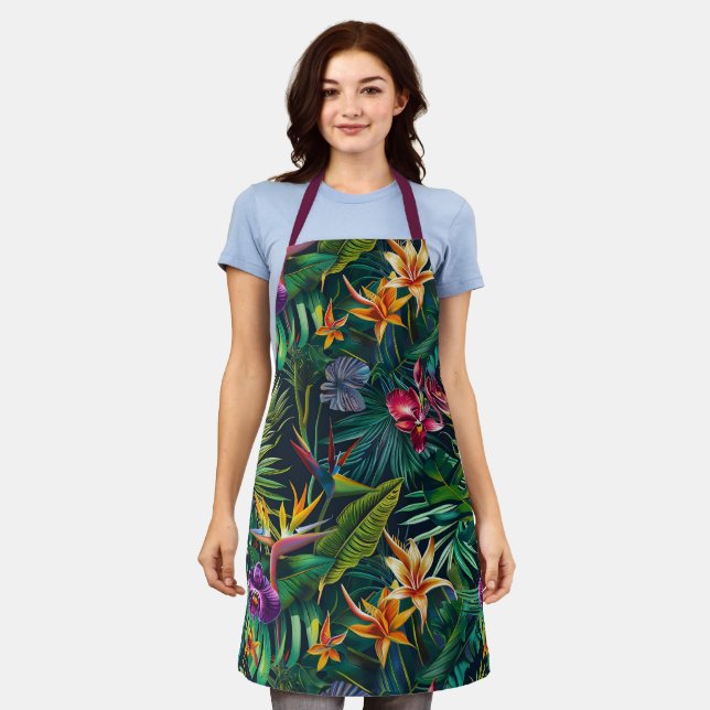 Tablier Fleurs tropicales (Porté)