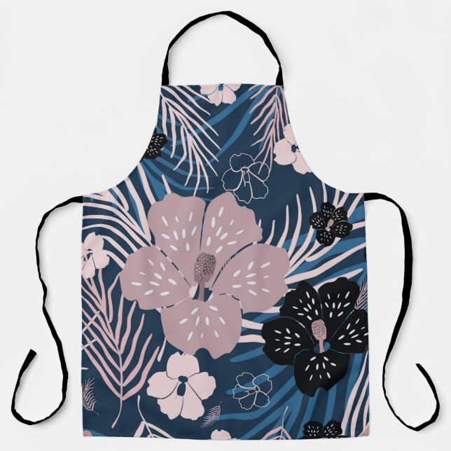 Tablier Fleurs tropicales Palm Texture Feuille (Recto)