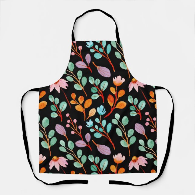Tablier Fleurs Vintage Aquarelle tendance (Recto)