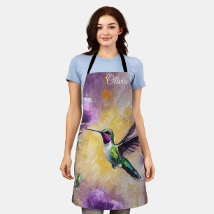 Tablier Fleurs violettes cool Hummingbird Chef Baker Women