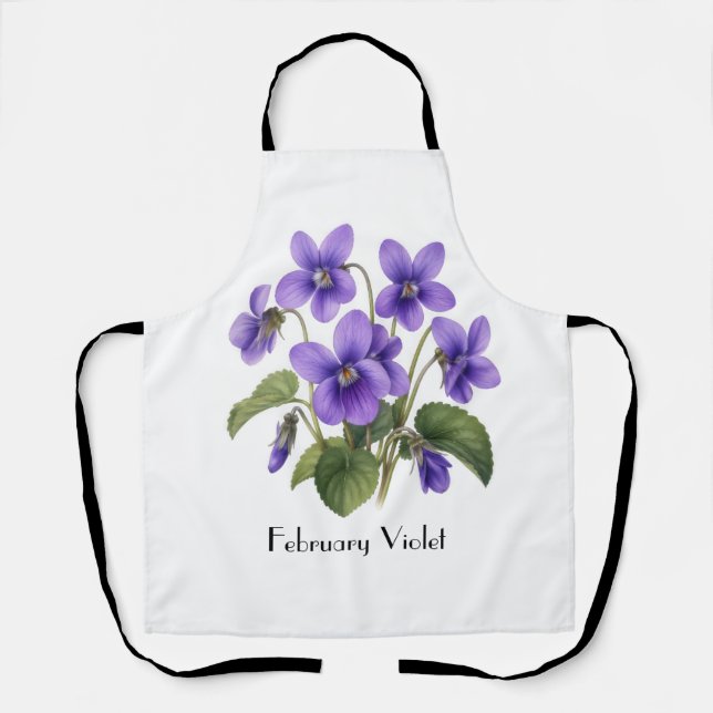 Tablier Fleurs Violettes de Février (Recto)