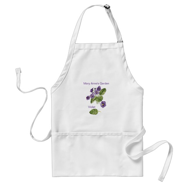 Tablier Fleurs violettes nom pourpre place Apron (Devant)