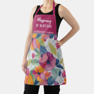 Tablier Fleurs violettes personnalisées Motifs Dames