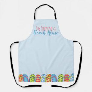 Tablier Flip Flops coloré Maison de plage personnalisée