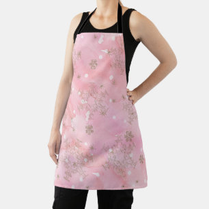 Tablier Flocons de neige rose Noël Motif Bohème