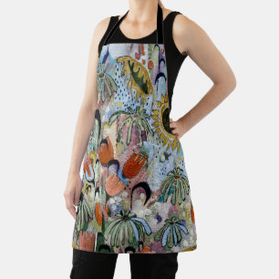 Tablier floral abstrait