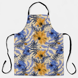 Tablier Floral Abstrait : Aquarelle Motif moderne