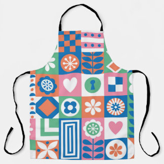 Tablier Floral Abstrait : Scandinave Folk Design.