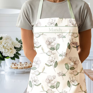 Tablier floral aquarelle Fleur de Magnolia Little 