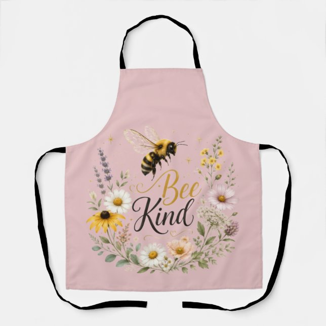 Tablier Floral 'Bee Kind' (Recto)