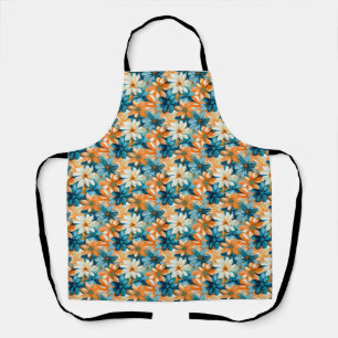 Tablier Floral coloré avec flux bleu, orange et jaune