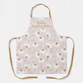 Tablier floral élégant personnalisé pour grand-mèr