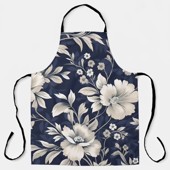 Tablier Floral en bleu (Recto)
