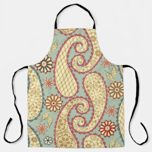 Tablier Floral ethnique, cachemire style vintage.