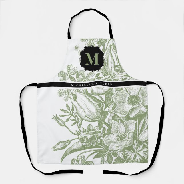Tablier Floral Ferme française Monogram Apron (Recto)