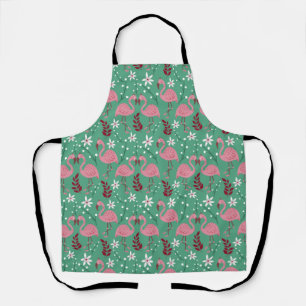 Tablier Floral flamingo sans couture motif rose vert