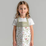 Tablier Floral Fleur sauvage Girly Personnalisé<br><div class="desc">Faites une déclaration dans la cuisine avec ce beau tablier floral féminin. Il dispose d'une motif toute fleur sauvage dans les tons rose, bleu beige et vert sauge. Le tablier personnalisé comporte également votre nom sur le dessus, ce qui le rend parfait pour un don ou un usage personnel. Un...</div>