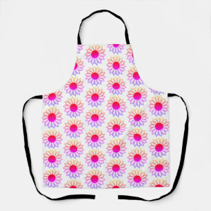 Tablier floral jaune rose vif