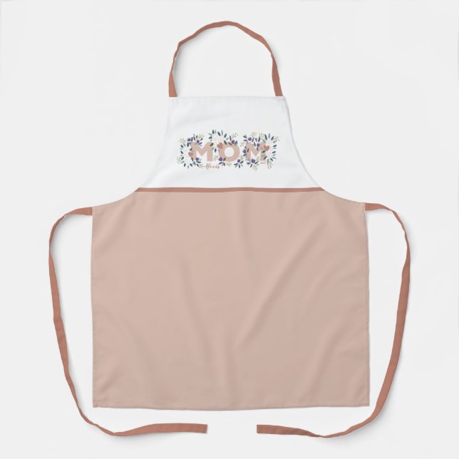 Tablier Floral Maman Fête des mères Nom personnalisé Apron (Recto)