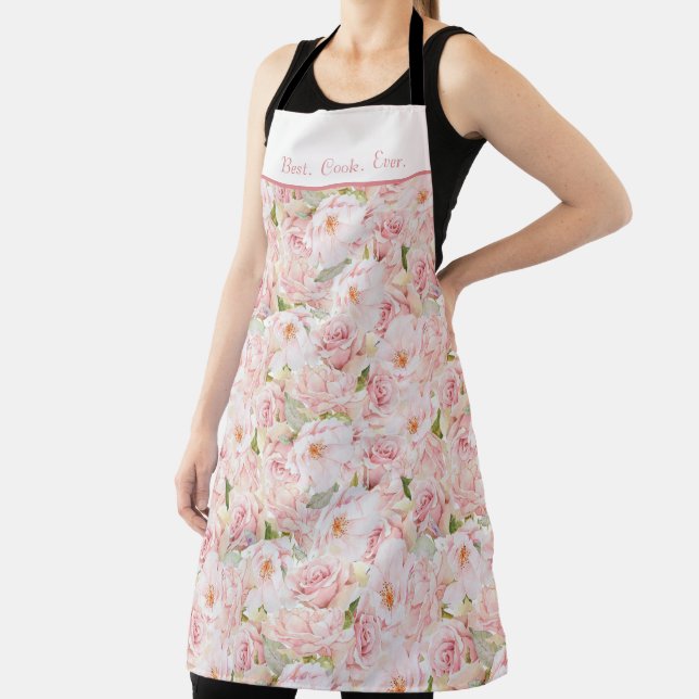 Tablier Floral Meilleur Cuisinier Jamais Apron (Insitu)