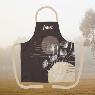 Tablier floral minimaliste au chocolat romantique