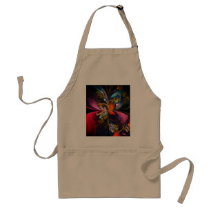 Tablier Floral moderne Art Abstrait Rouge Bleu Motif #13