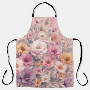 Tablier Floral moderne rose rose girly élégant élégant