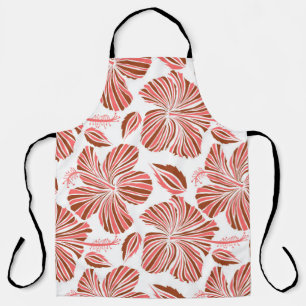 Tablier Floral naturel tropical hawaïen aux couleurs marr