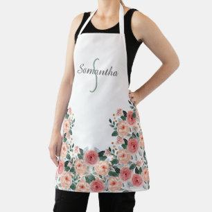 Tablier floral personnalisé - Cadeau de nom person