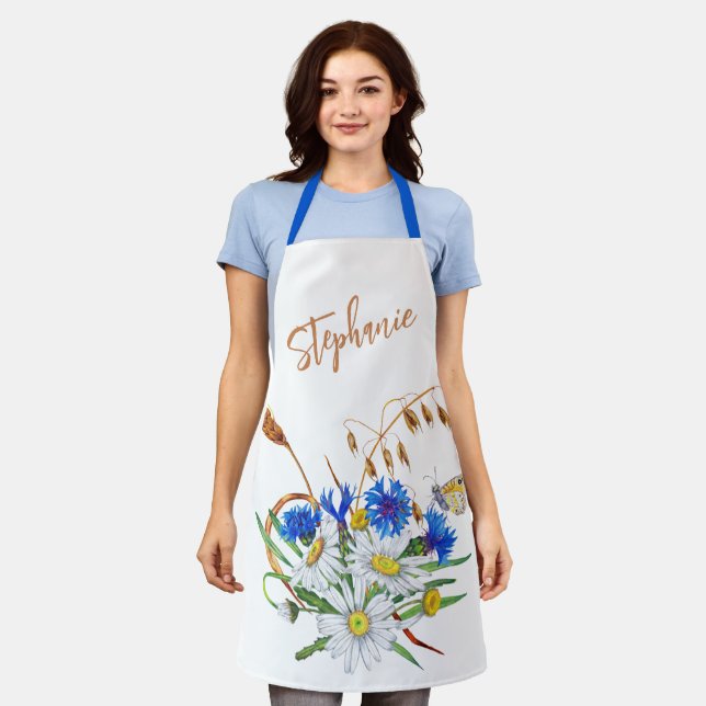 Tablier Floral Personnalisé, Fille-Mère Personnali (Porté)