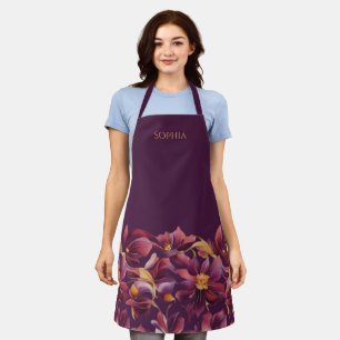 Tablier Floral pourpre-