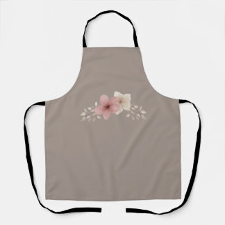 Tablier floral rose et taupe | Cuisine élégante