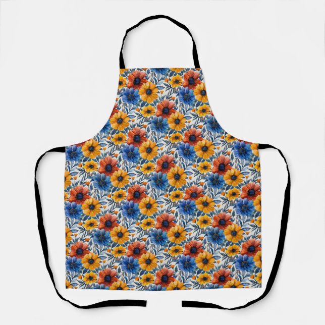 Tablier Floral rustique mode rétro motif (Recto)