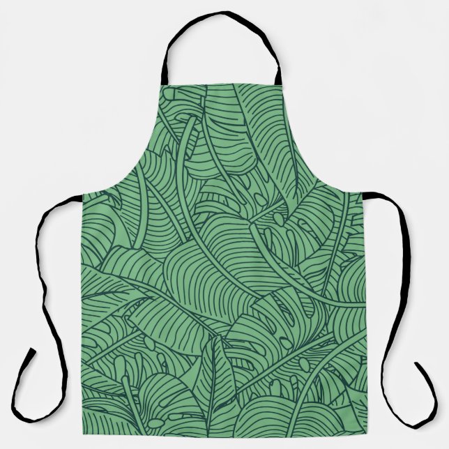 Tablier Floral seamless pattern with leaves. tropical back (Recto)