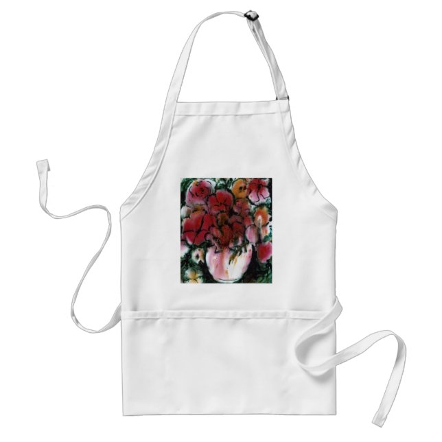 Tablier floral "Vase rose" (Devant)