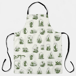 Tablier Florarium géométrique avec motif succulent.