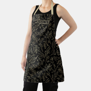 Tablier Flore Abstraite Black Gold personnalisée