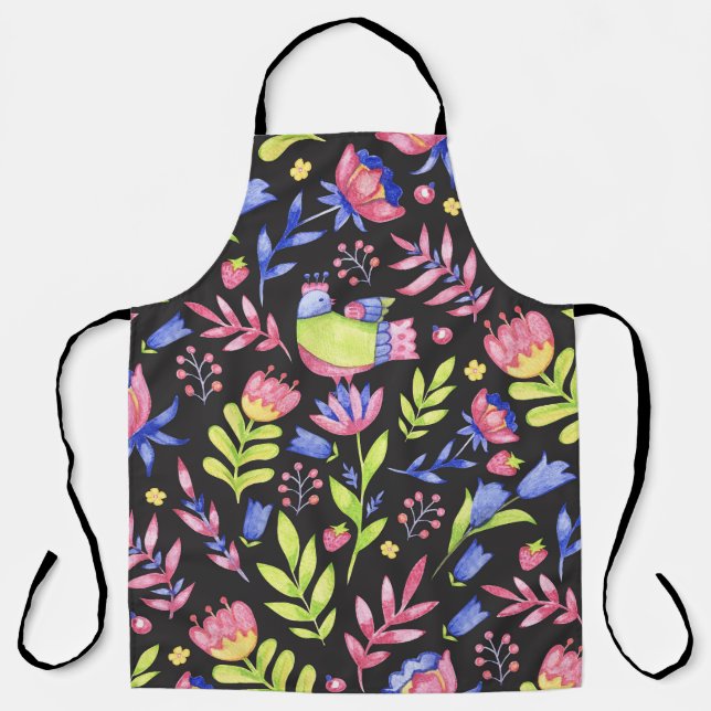 Tablier Flore printanière : Motif imperméable (Recto)