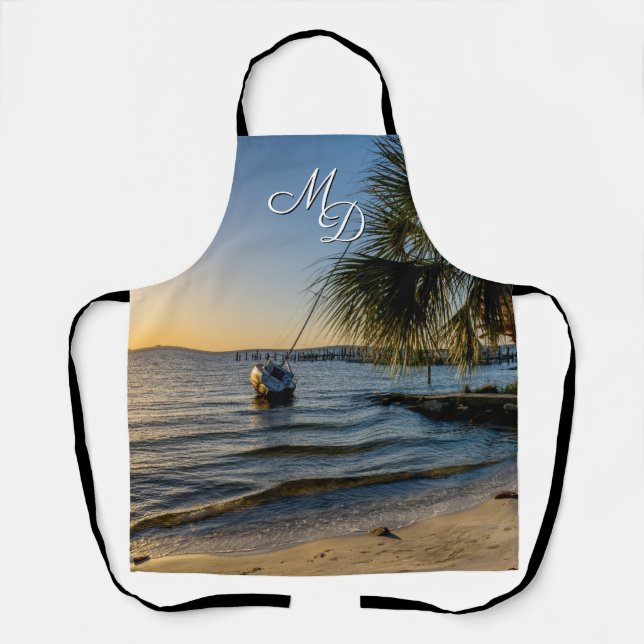 Tablier Floride Arbre de palmiers incliné Sunset Apron (Recto)