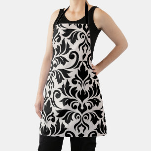 Tablier Flourissant Damask Art I Black on Cream