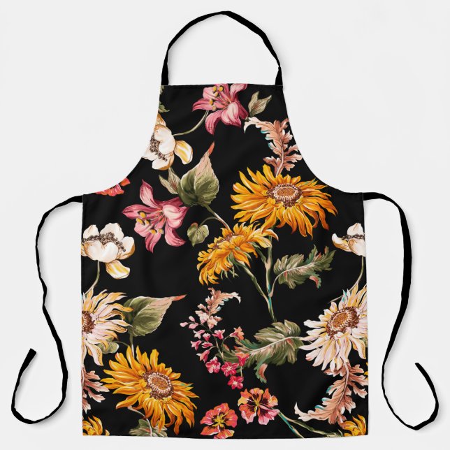 Tablier Flowers beautiful pattern seamless. Fabric texture (Recto)